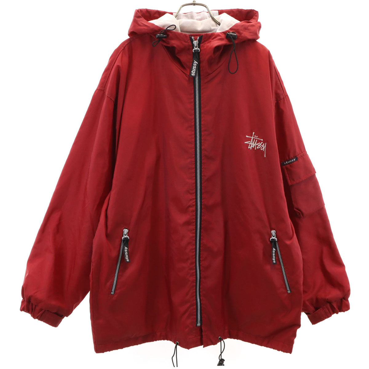 STUSSY SPORT ステューシー スポーツ 90s 00s オールド フードジャケット L レッド メンズ