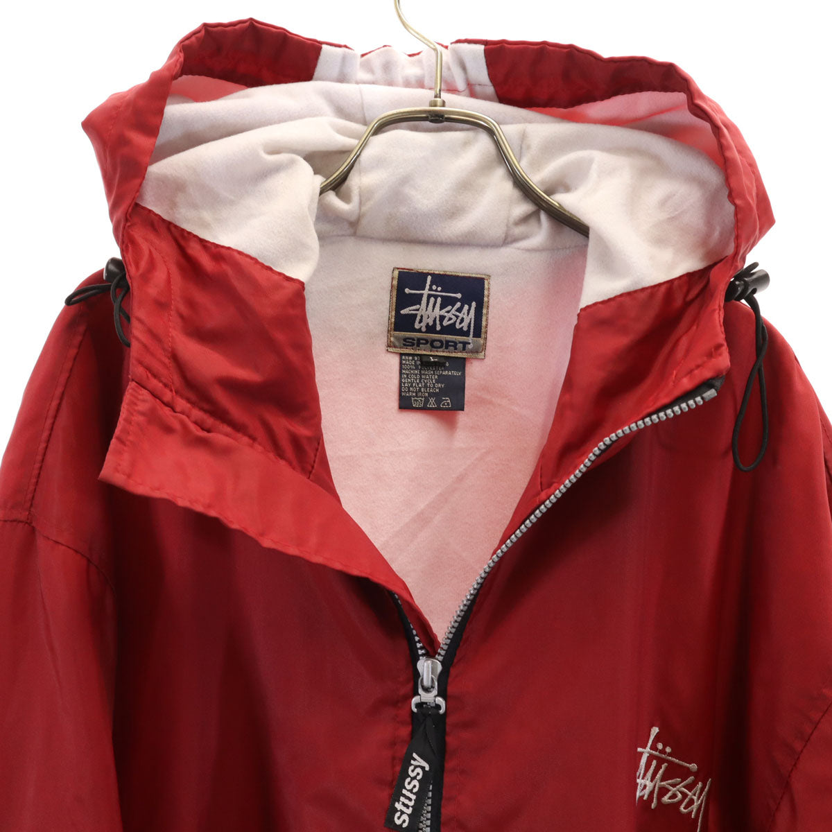 STUSSY SPORT ステューシー スポーツ 90s 00s オールド フードジャケット L レッド メンズ