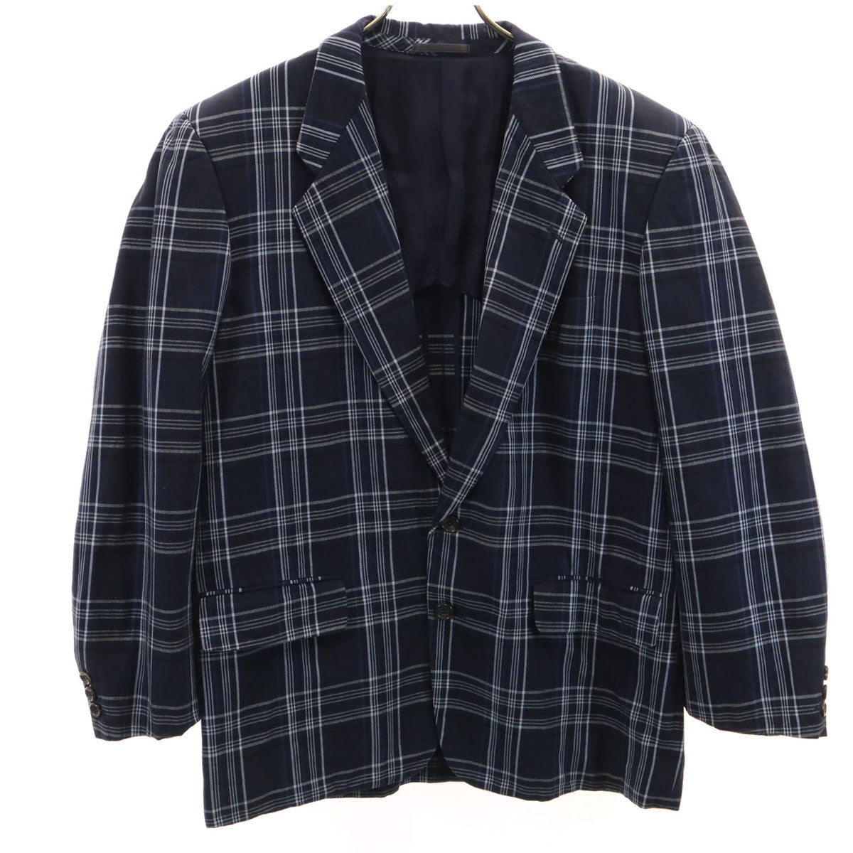 COMME des GARCONS HOMME コムデギャルソンオム 80s 90s ヴィンテージ オールド チェック柄 テーラードジャケット M ネイビー メンズ