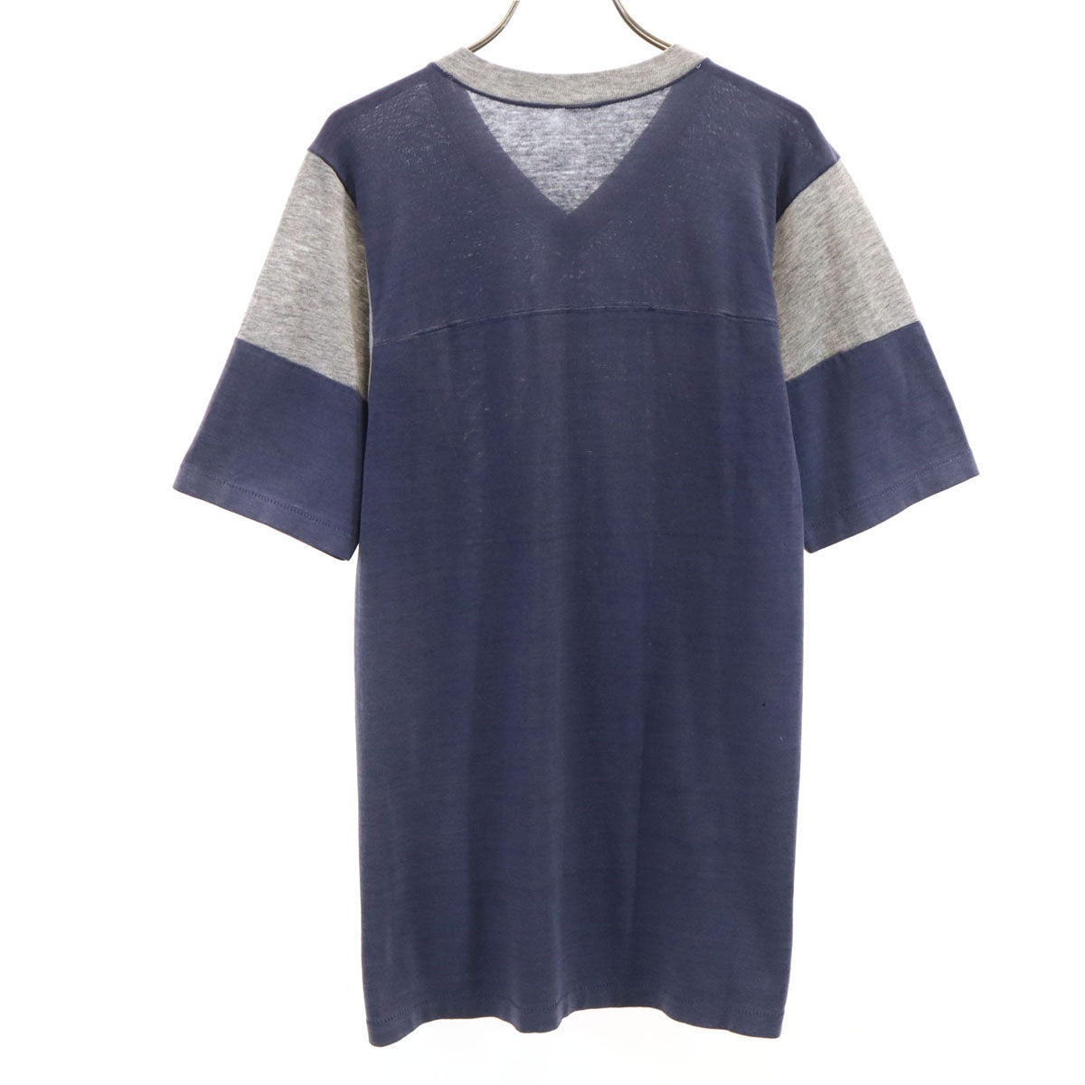 80s ヴィンテージ 半袖 シングルステッチ Vネック Tシャツ ネイビー メンズ