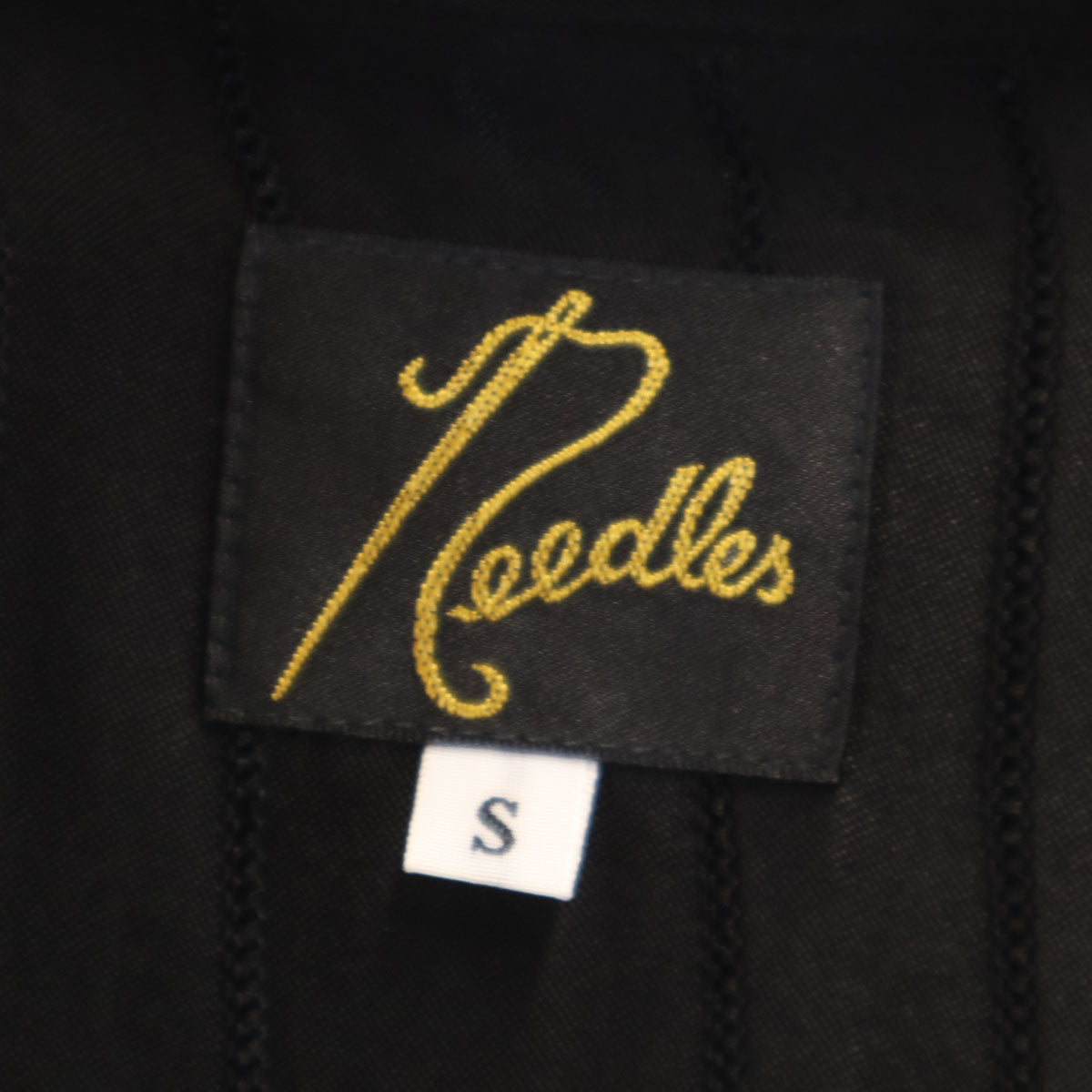 美品 Needles ニードルズ 日本製 ストライプ柄 半袖 オープンカラー ウエスタンシャツ S ブラック メンズ