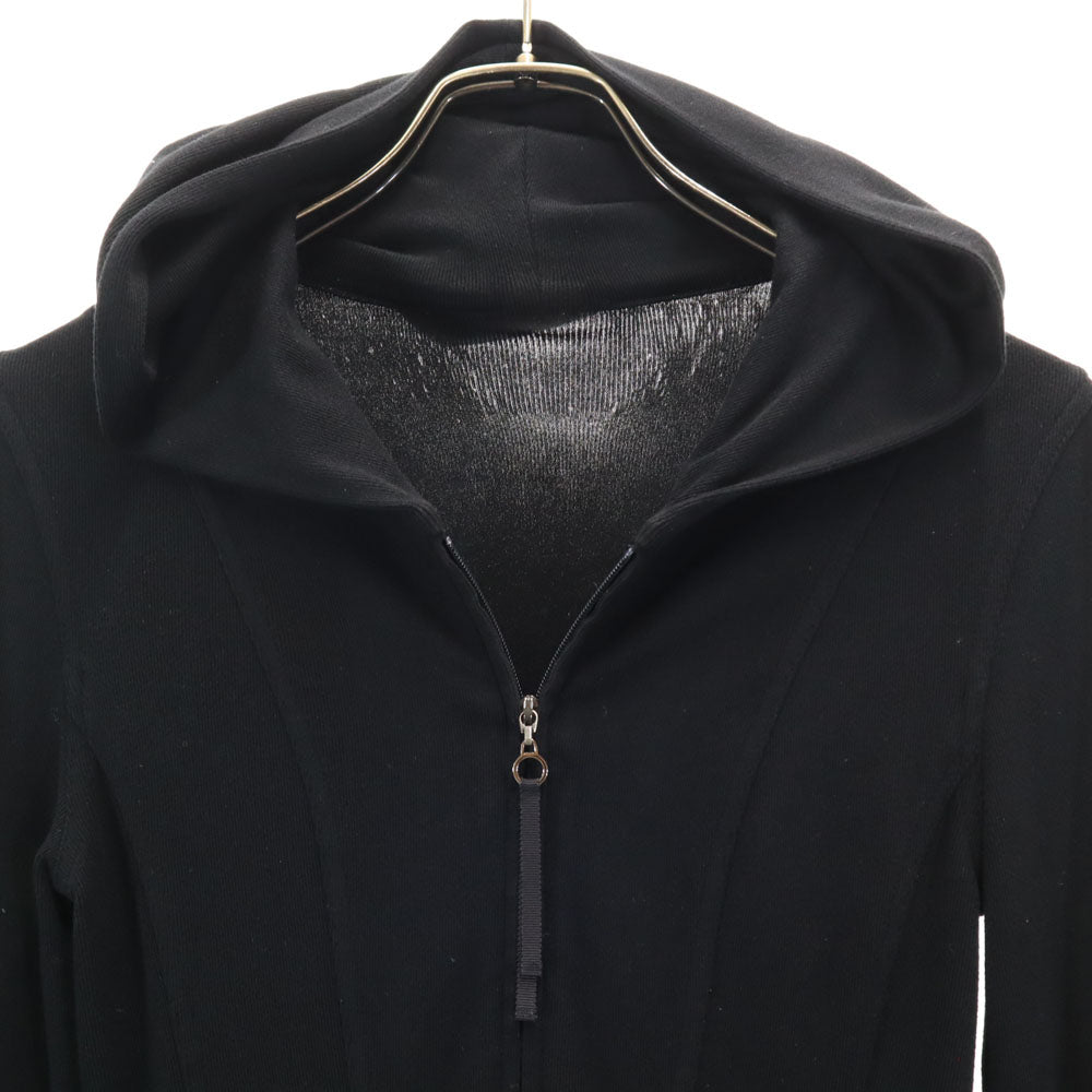 FOXEY NEW YORK フォクシーニューヨーク 日本製 ニット ジップパーカー 38 ブラック レディース