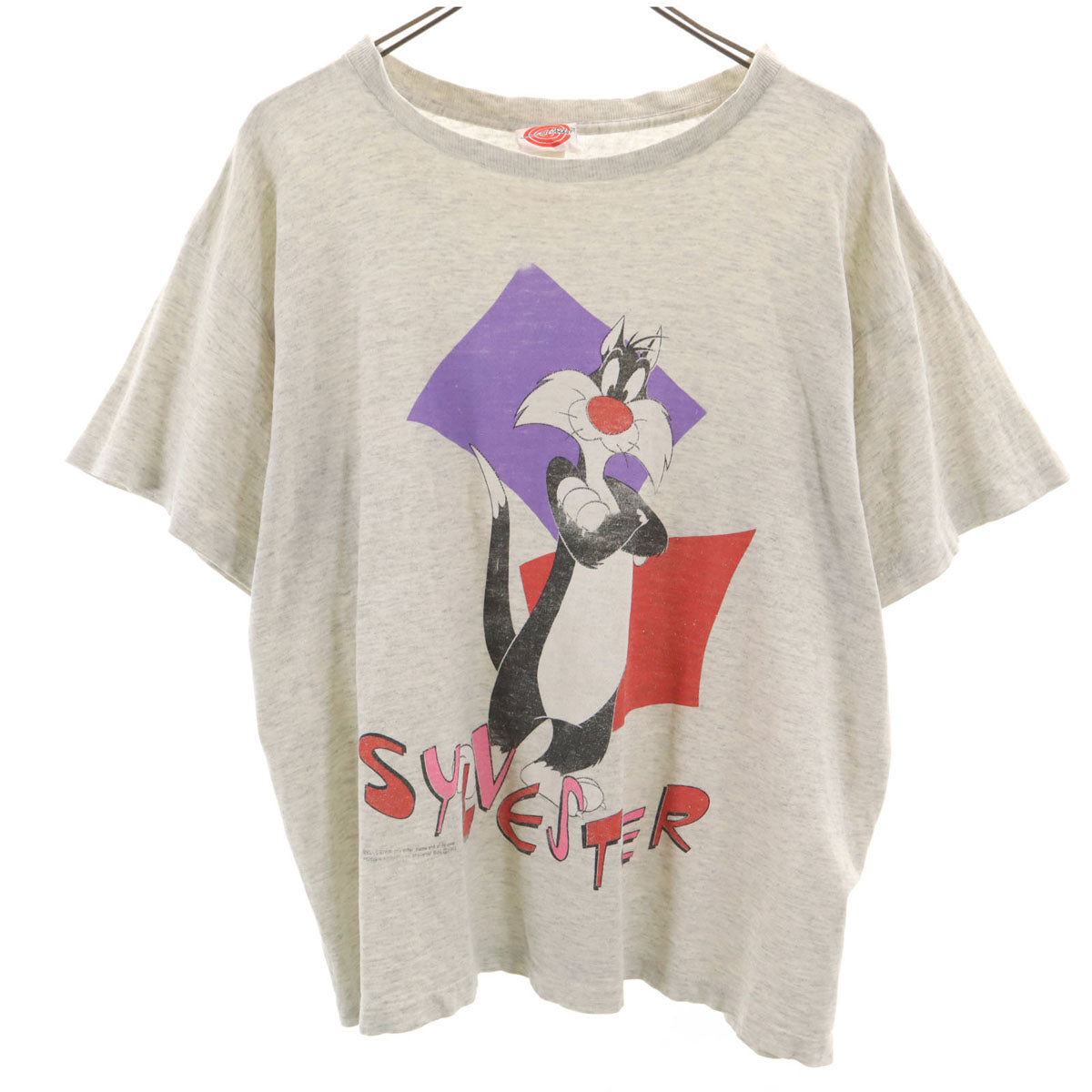 That's all, folks! 90s オールド ルーニーテューンズ シルベスターキャット 半袖 Tシャツ グレー メンズ
