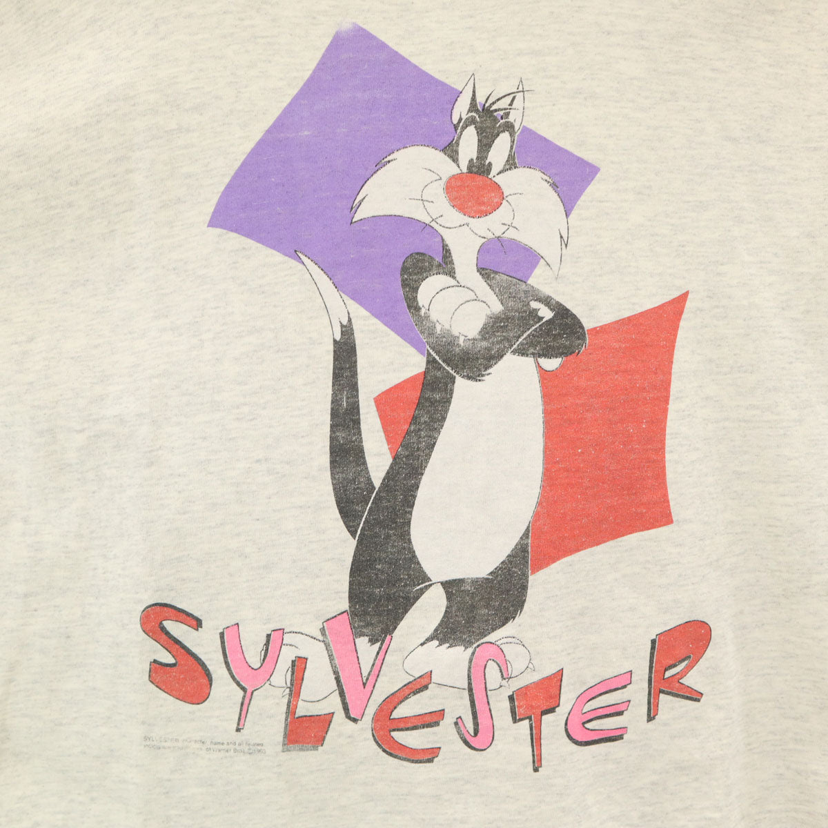 That's all, folks! 90s オールド ルーニーテューンズ シルベスターキャット 半袖 Tシャツ グレー メンズ
