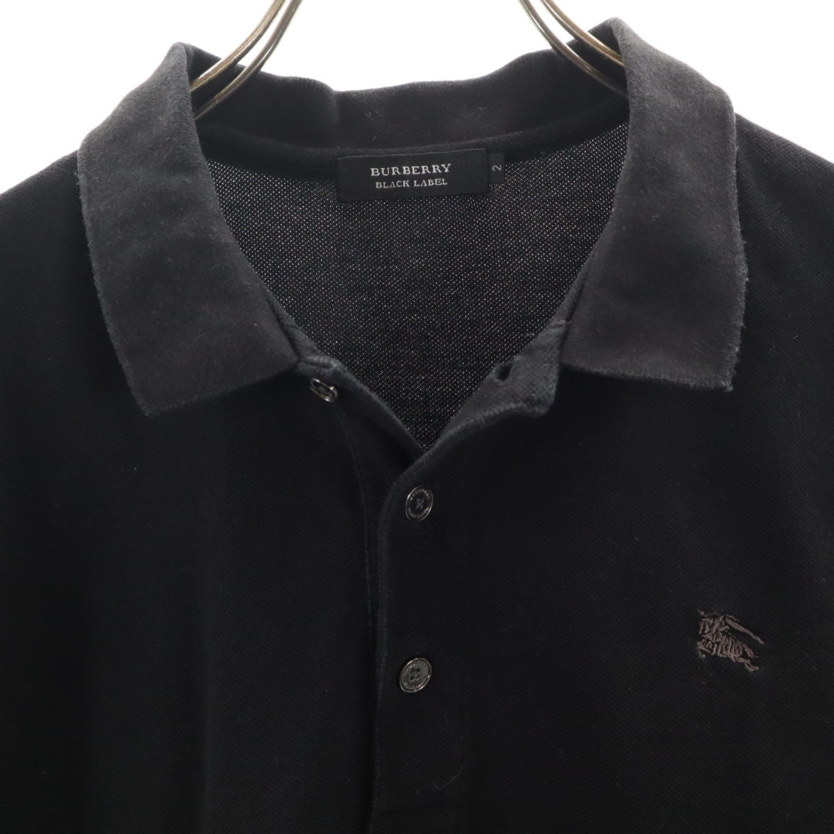 BURBERRY BLACK LABEL バーバリーブラックレーベル 半袖 ポロシャツ 2 ブラック 三陽商会 メンズ