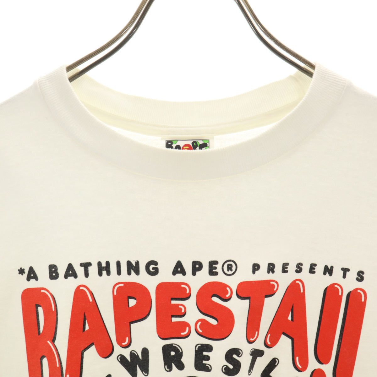 BAPE ベイプ キン肉マン コラボ 日本製 半袖 Tシャツ L ホワイト アベイシングエイプ メンズ
