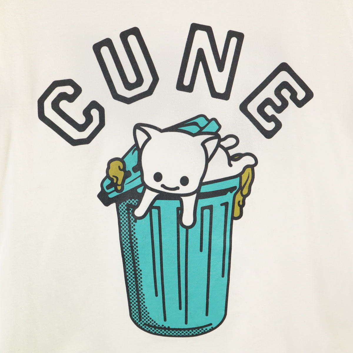 CUNE キューン ゴミ箱 半袖 Tシャツ XS ホワイト メンズ
