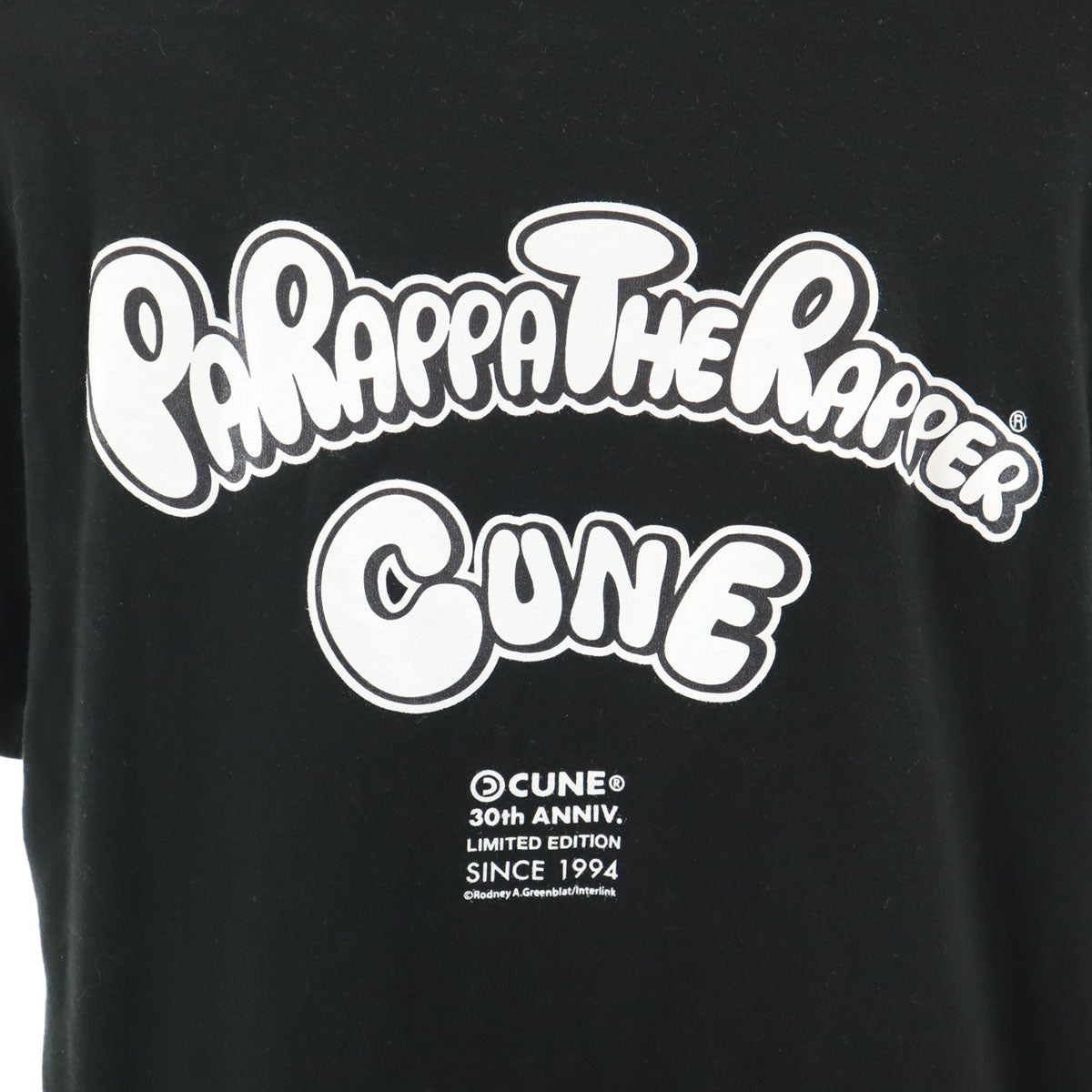 CUNE キューン 30周年記念 パラッパラッパー コラボ 半袖 Tシャツ S ブラック メンズ