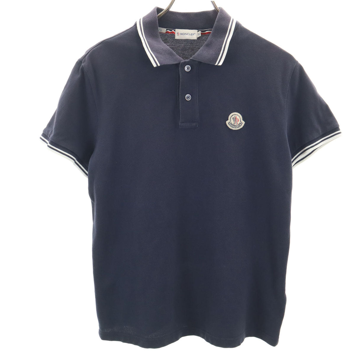 MONCLER モンクレール 半袖 ポロシャツ M ネイビー スリムフィット メンズ