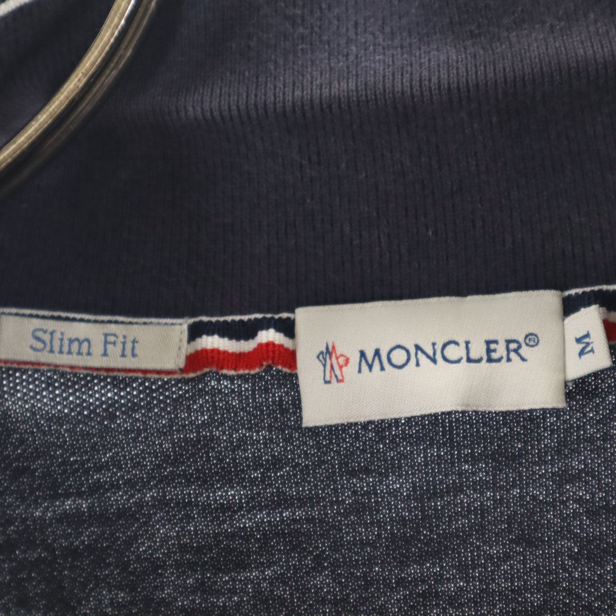 MONCLER モンクレール 半袖 ポロシャツ M ネイビー スリムフィット メンズ