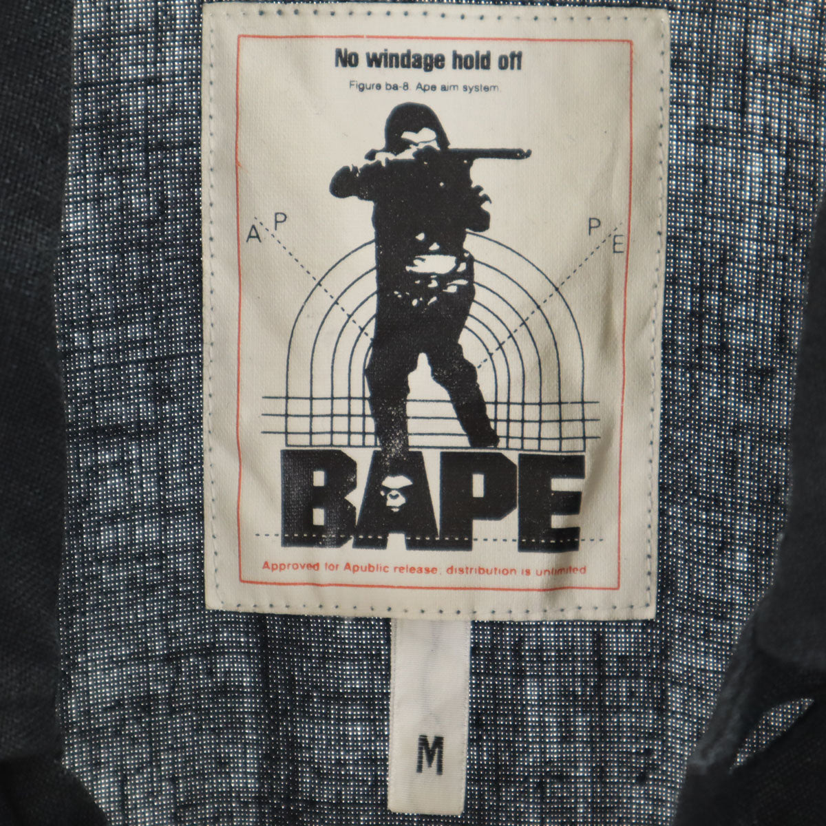 BAPE ベイプ 日本製 リネン 半袖 ミリタリーシャツ M ブラック アベイシングエイプ メンズ