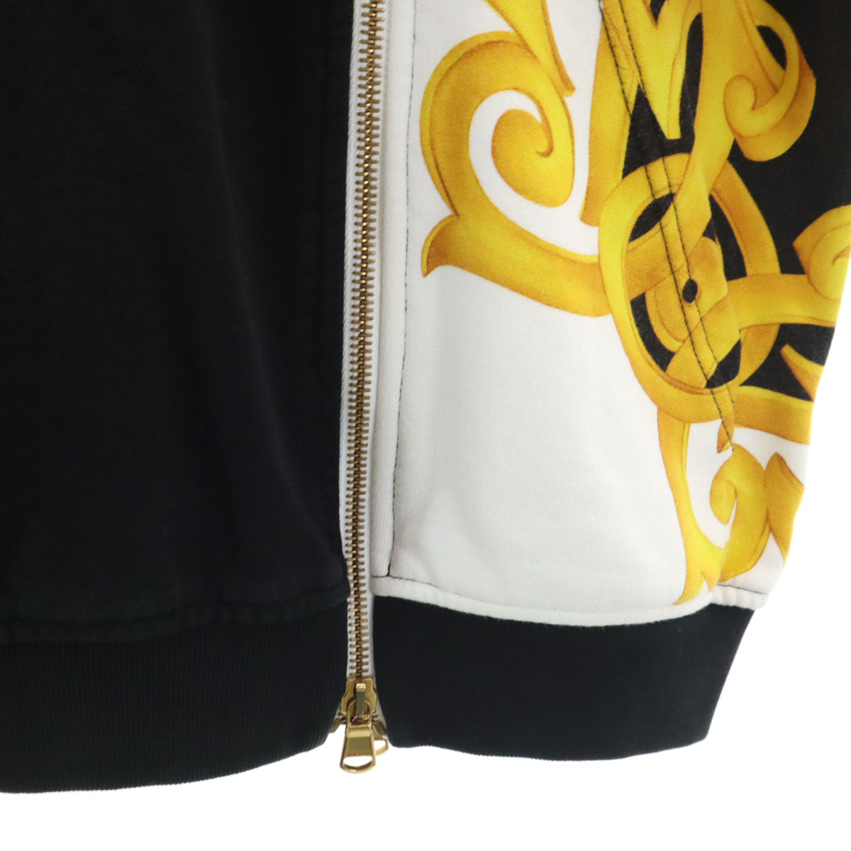 VERSACE ヴェルサーチ イタリア製 総柄 長袖 スウェットパーカー 36 ブラック レディース