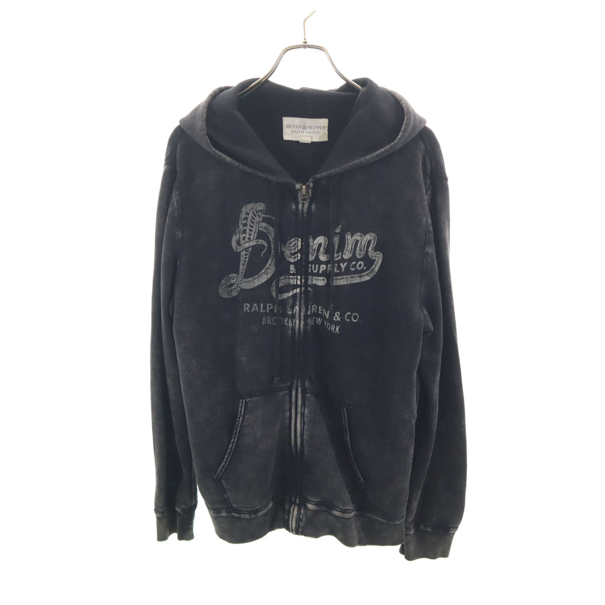 DENIM&SUPPLY RALPH LAUREN デニムアンドサプライラルフローレン 長袖 スウェット ジップパーカー L ブラック メンズ