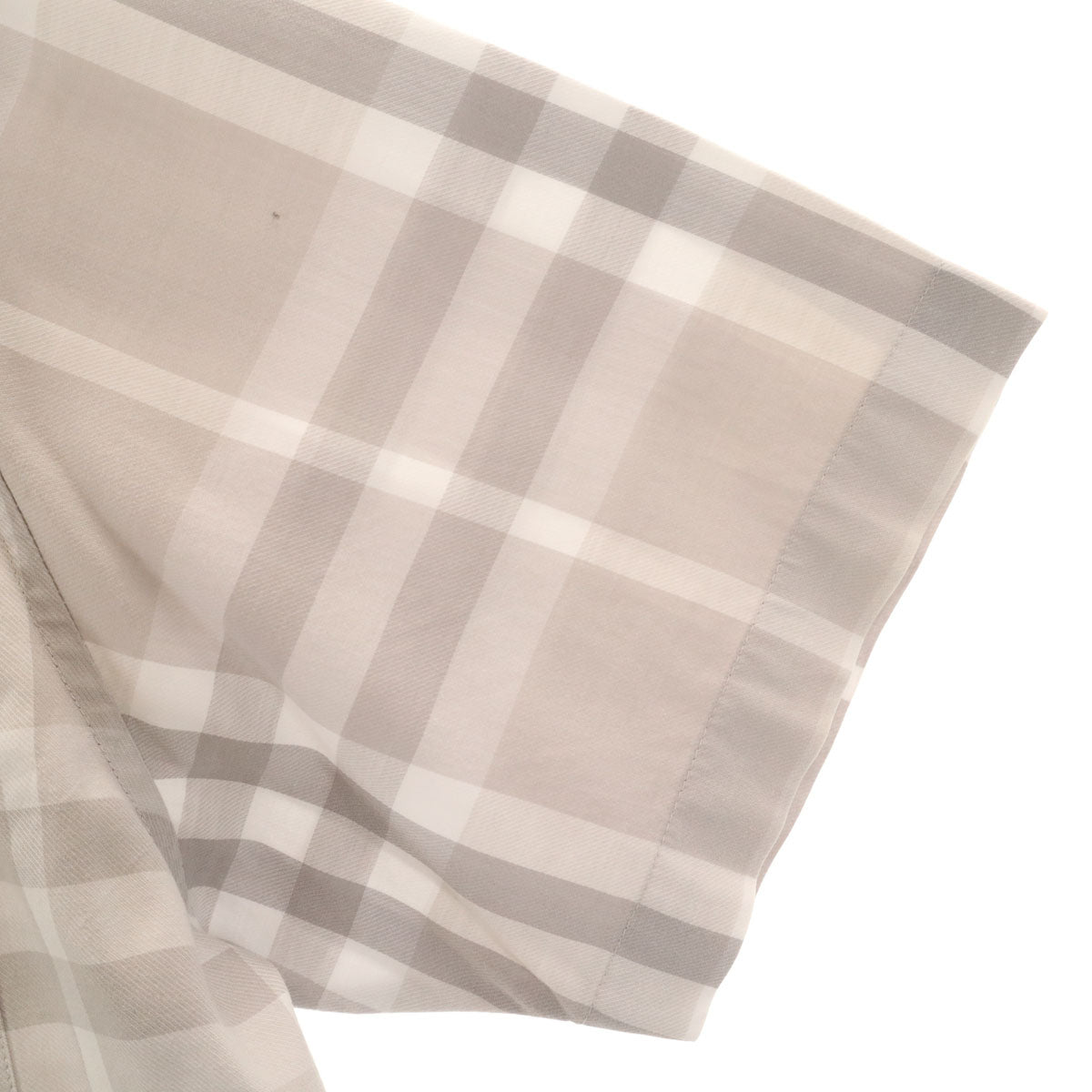 BURBERRY LONDON バーバリーロンドン 日本製 チェック柄 半袖 シャツ L グレー 三陽商会 メンズ