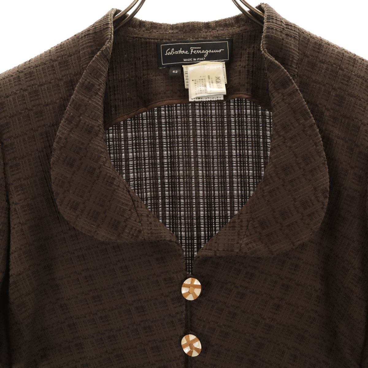 Salvatore Ferragamo サルヴァトーレフェラガモ イタリア製 ジャケット 42 ブラウン レディース