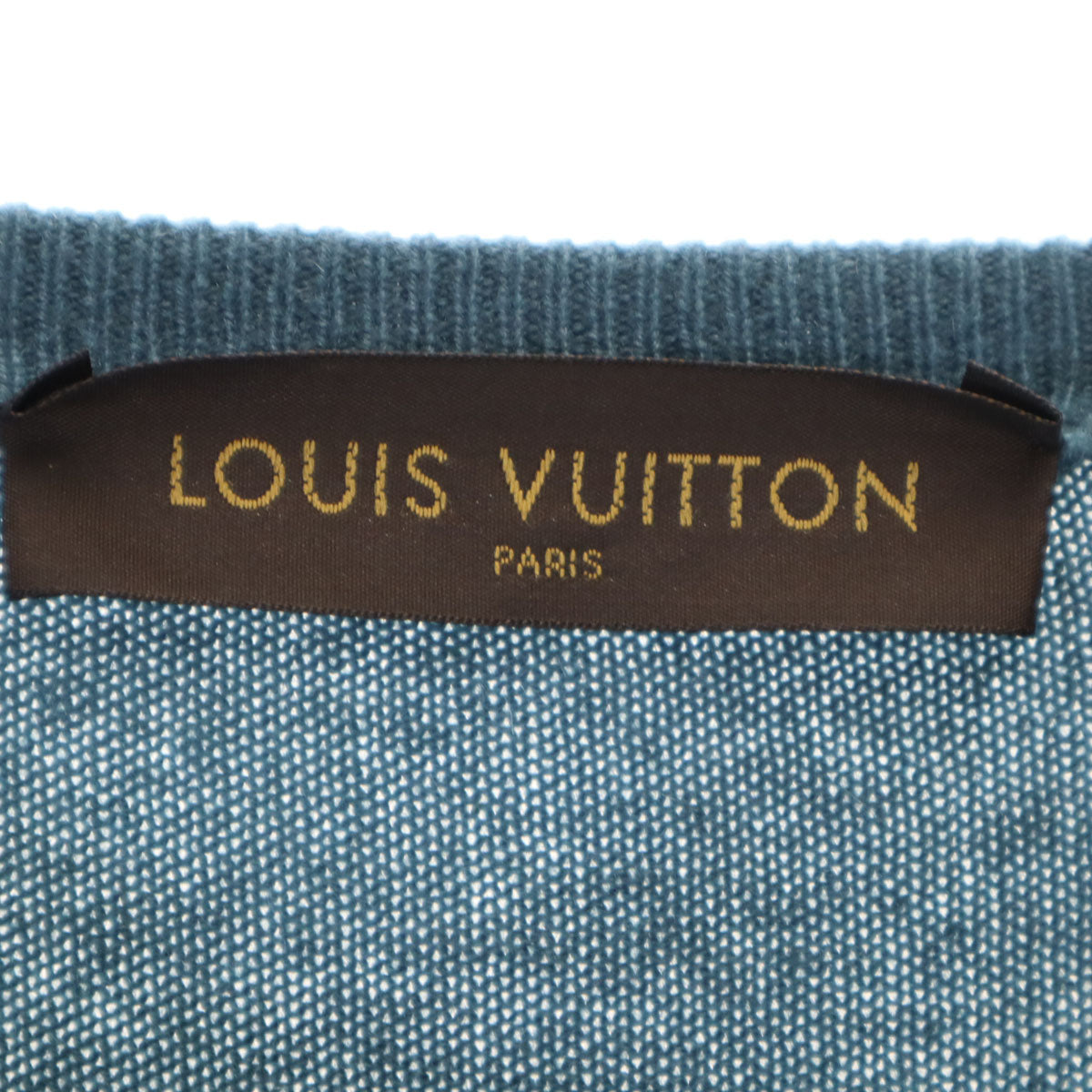 LOUIS VUITTON ルイヴィトン イタリア製 カシミヤ100% 長袖 セーター XXL ブルー系 ニット メンズ