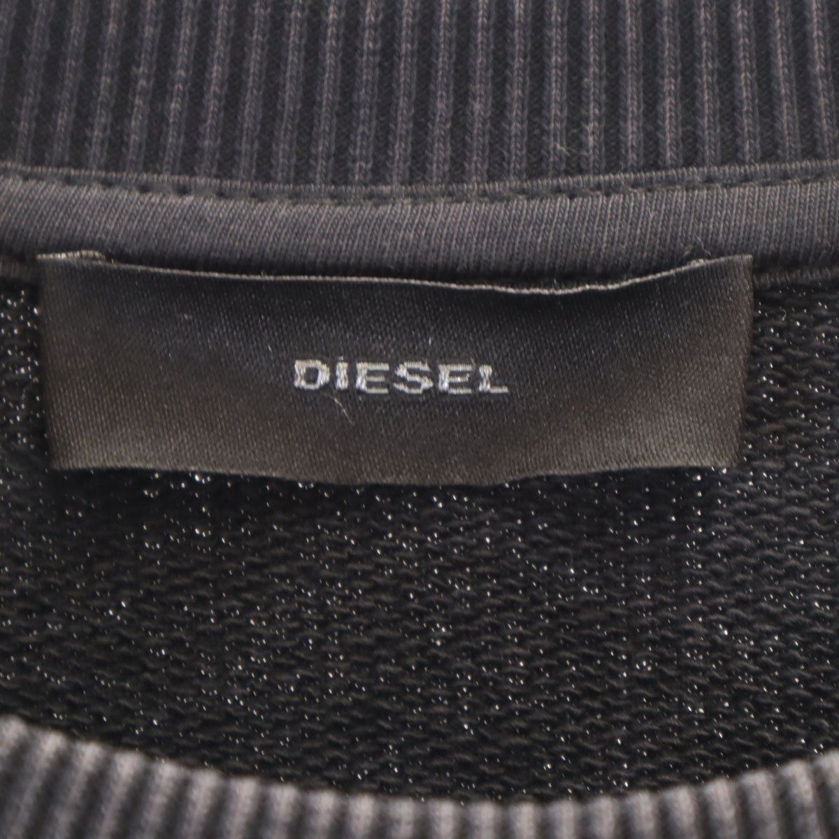 DIESEL ディーゼル 長袖 羊革レザー x スウェット ワンピース S ブラック レディース