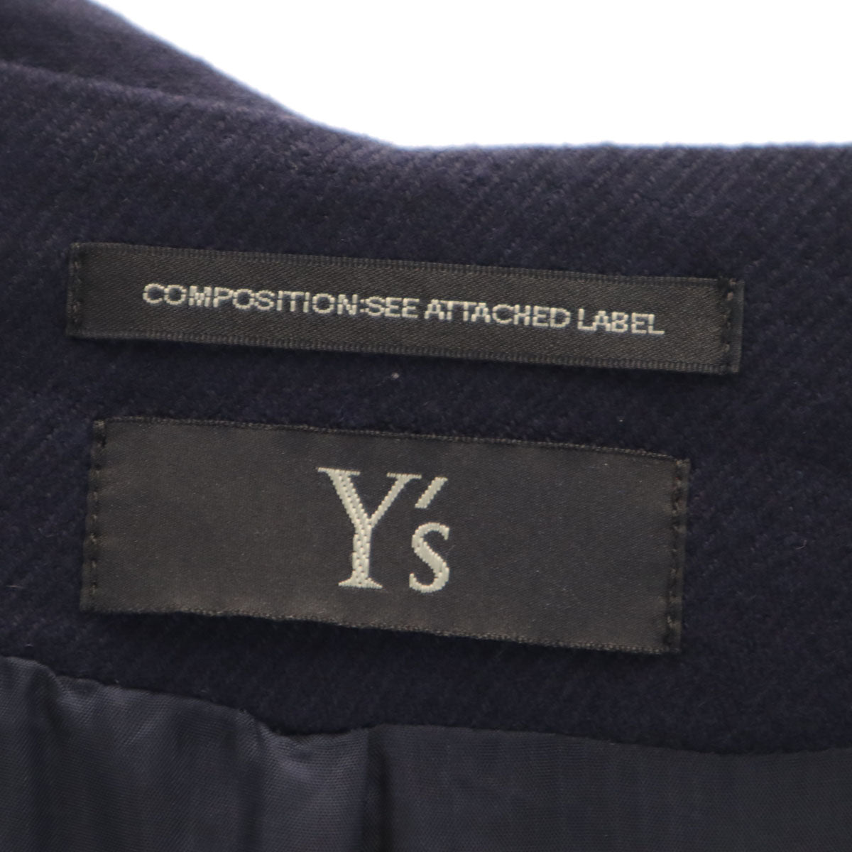 Y's ワイズ 日本製 マフラー コート 1 ネイビー メンズ