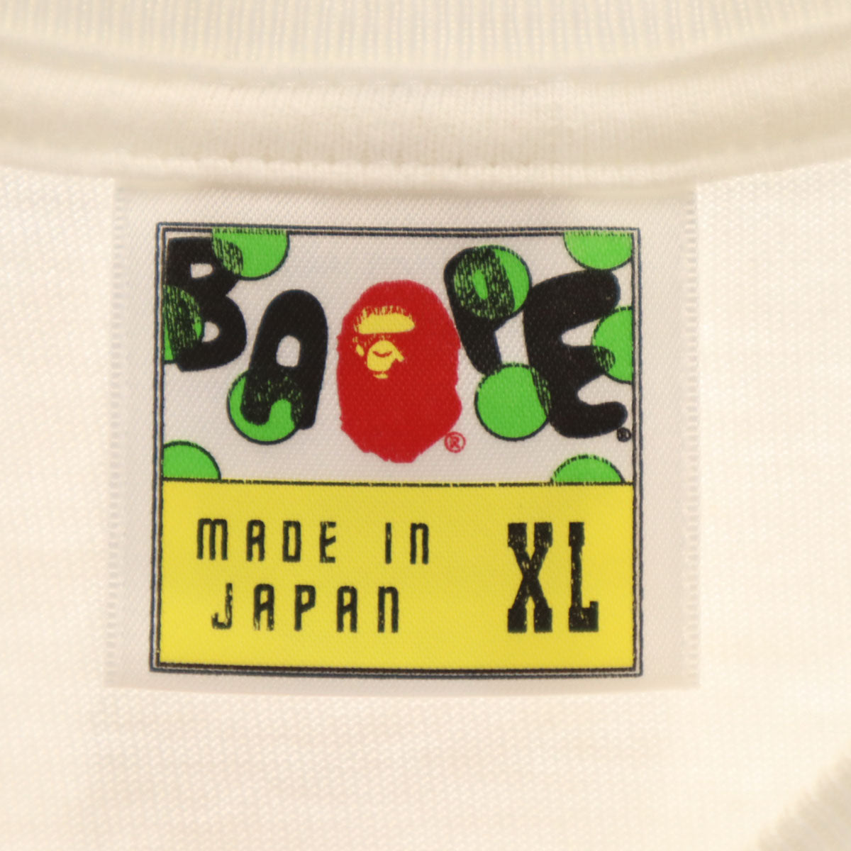 BAPE ベイプ 15周年記念 全日本プロレス 武藤敬司 コラボ 日本製 半袖 Tシャツ XL ホワイト アベイシングエイプ メンズ