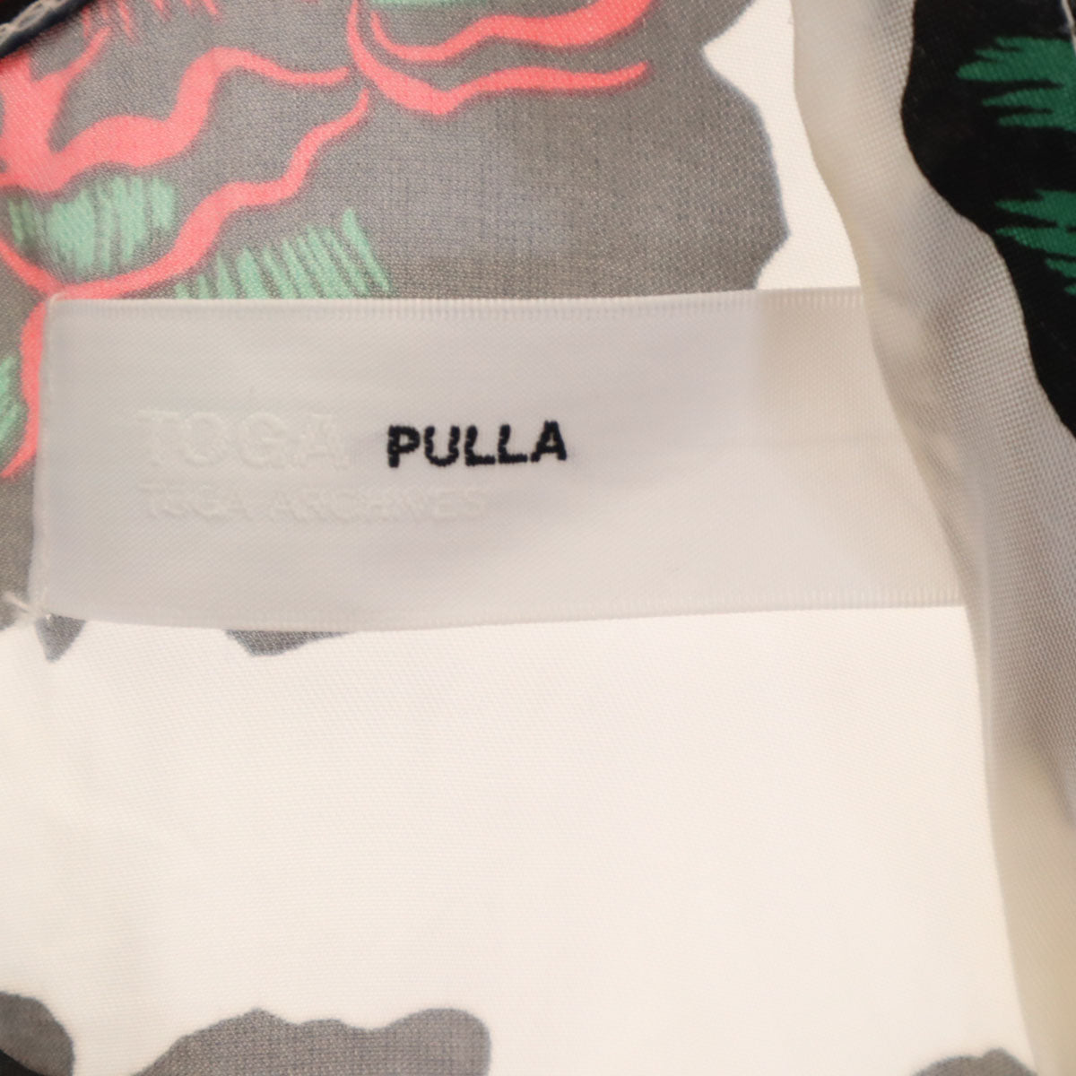 TOGA PULLA トーガプルラ 日本製 花柄 ノースリーブ カットソー 36 ホワイト レディース