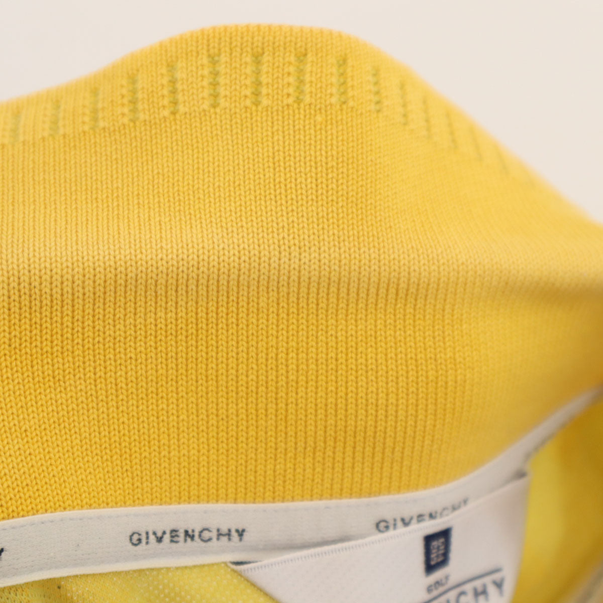GIVENCHY ジバンシィ 90s 日本製 オールド 総柄 ゴルフ 半袖 ポロシャツ M マスタード レディース