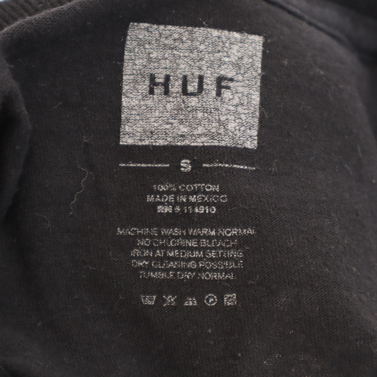 HUF ハフ バックロゴ 半袖 Tシャツ S ブラック メンズ