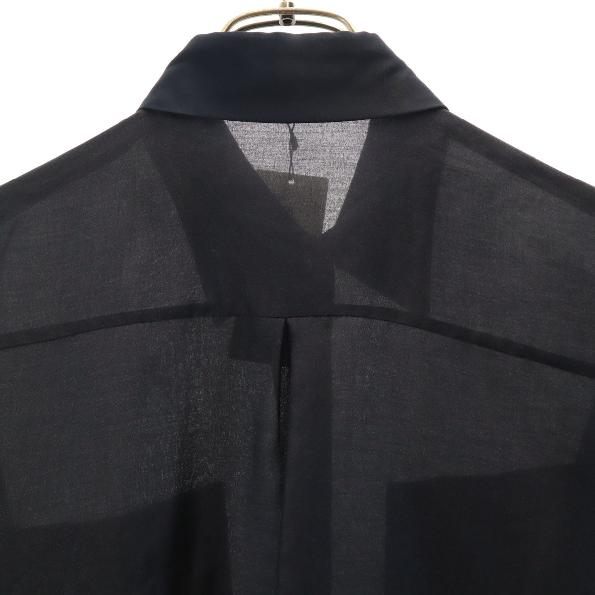 未使用 LOVELESS ラブレス 長袖 シアー ロング シャツ 38 濃紺 シースルー レディース