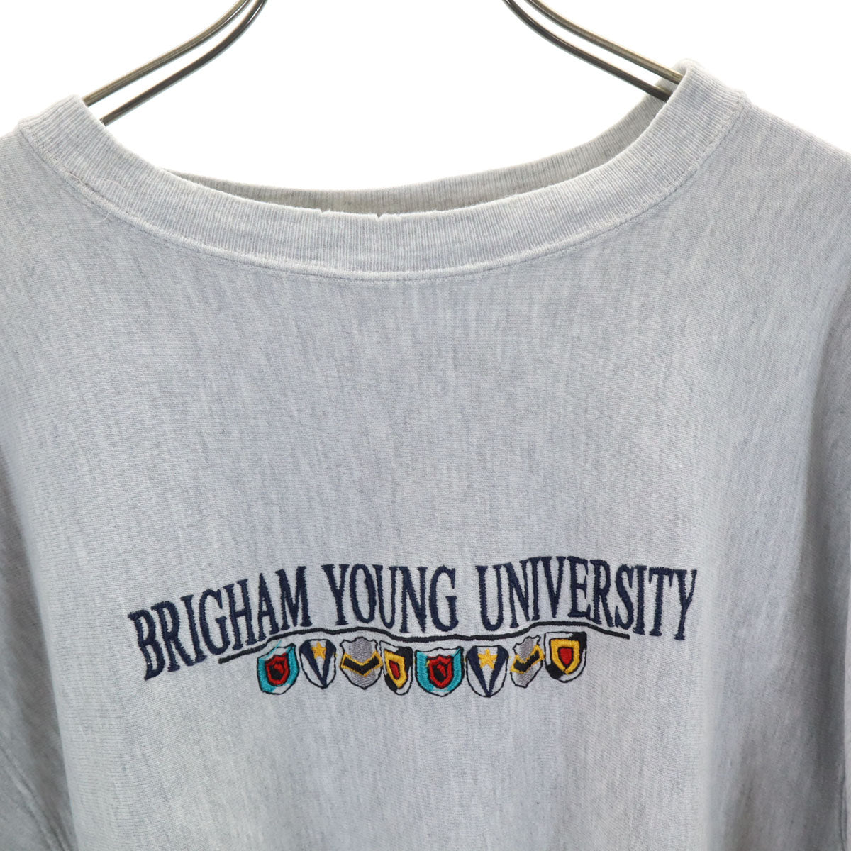 Champion チャンピオン 90s オールド USA製 刺繍タグ 長袖 リバースウィーブ スウェット L グレー 袖切りっぱなし メンズ