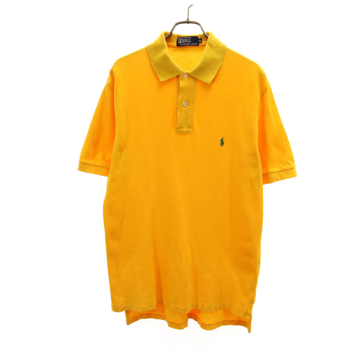 Polo by Ralph Lauren ポロバイラルフローレン 半袖 ポロシャツ L イエロー ナイガイ 鹿の子地 メンズ