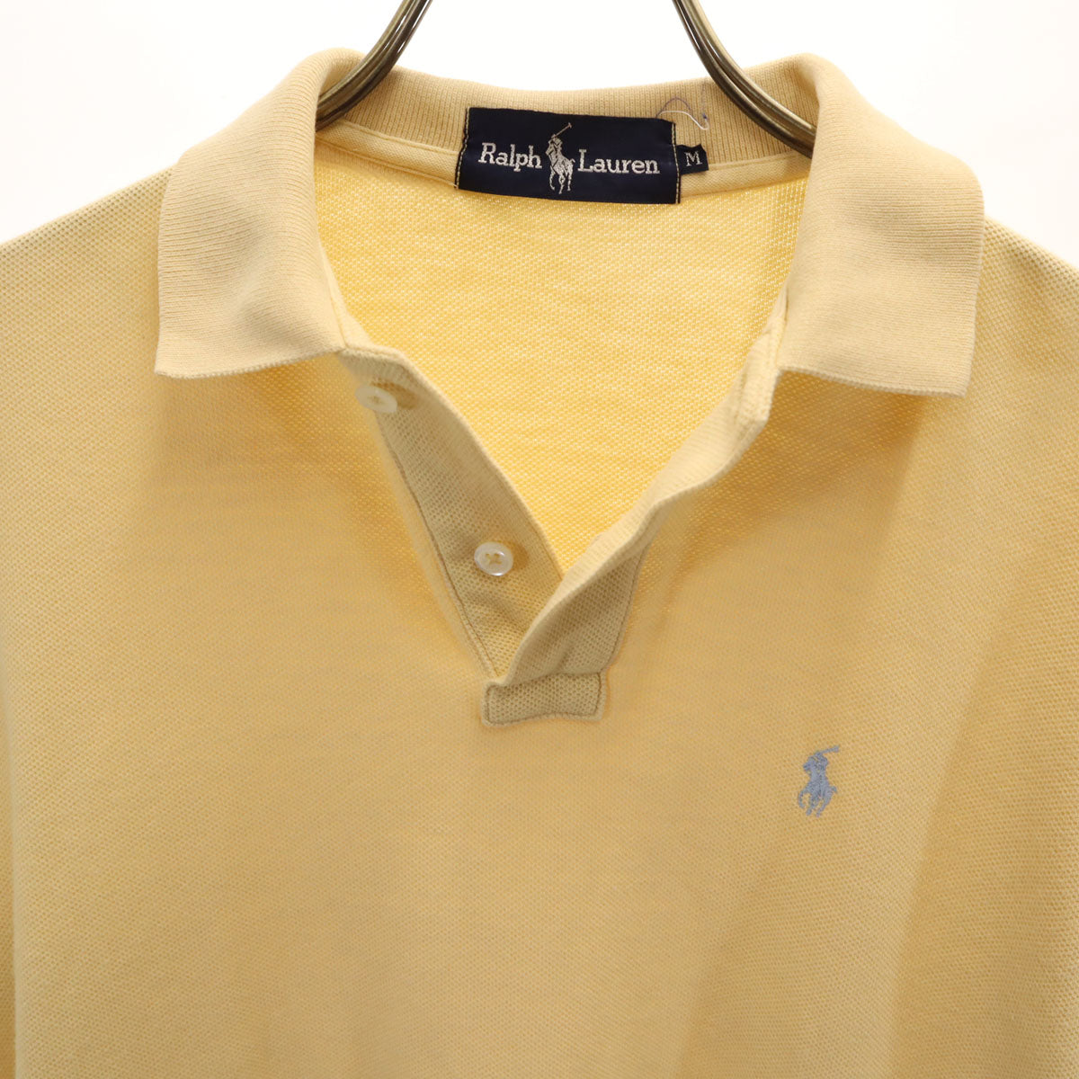 RALPH LAUREN ラルフローレン 半袖 ポロシャツ M イエロー インパクト21 鹿の子地 レディース