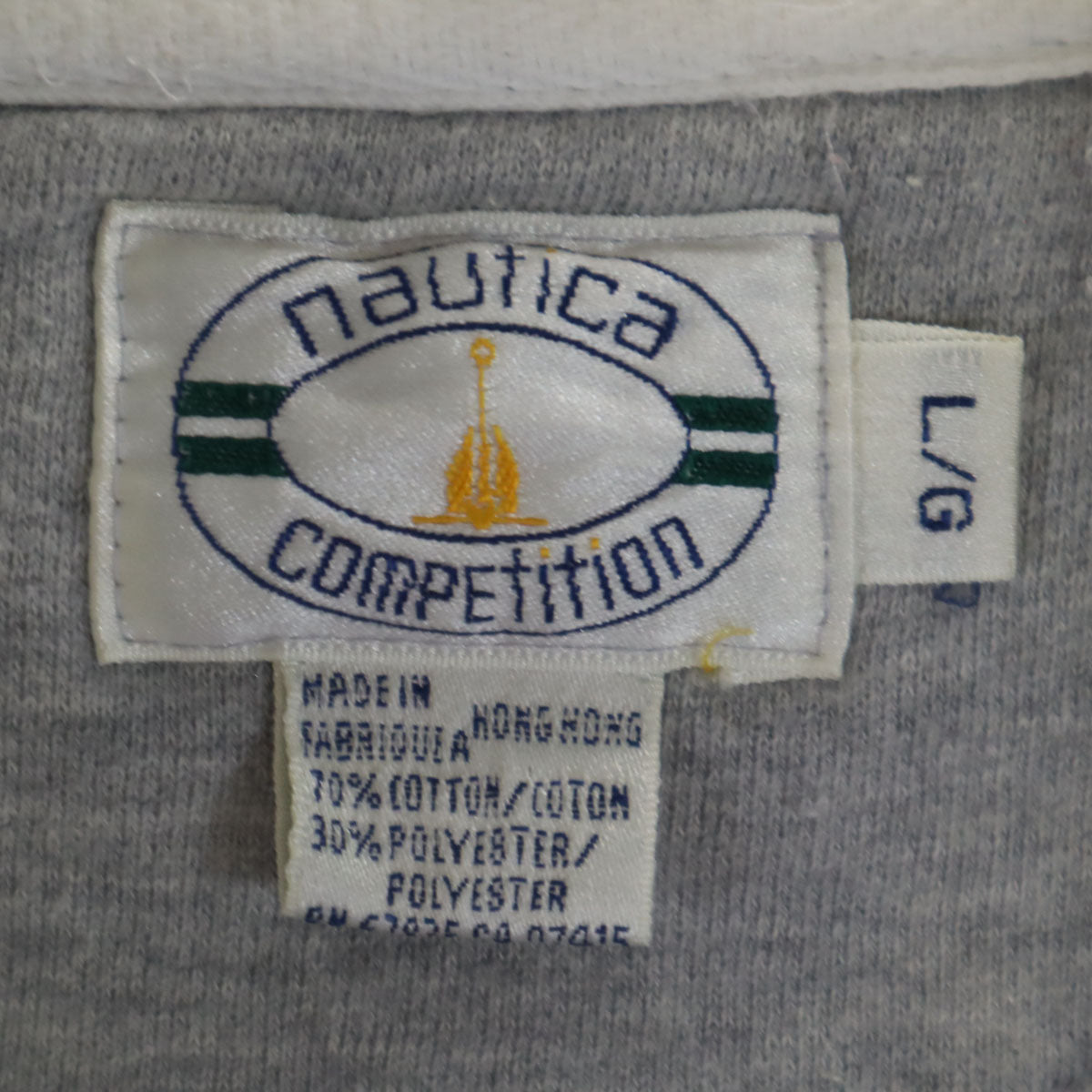 NAUTICA COMPETITION ノーティカ コンペティション 80s ヴィンテージ 長袖 ハーフジップ スウェット L グレー メンズ