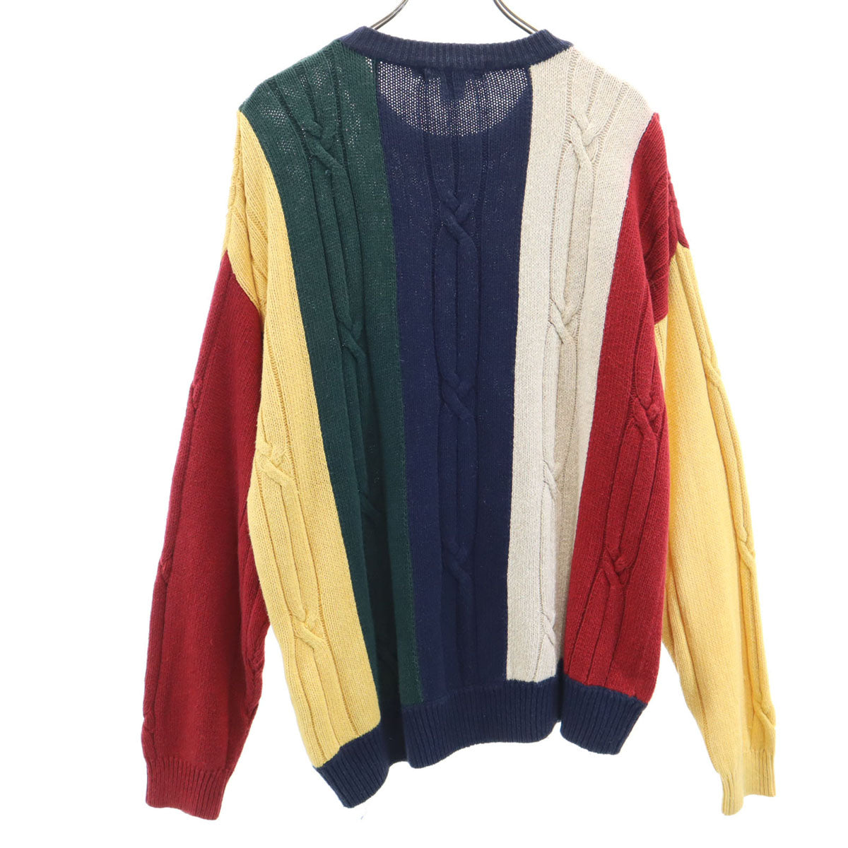 NAUTICA COMPETITION ノーティカ コンペティション 90s オールド リネンブレンド ストライプ柄 長袖 ニット L メンズ