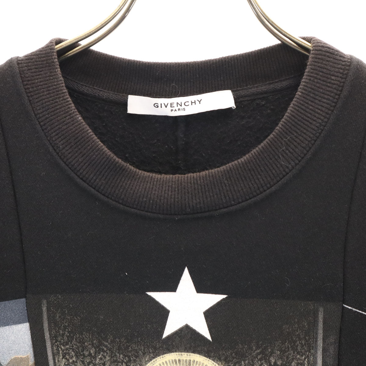 GIVENCHY ジバンシィ 15AW マリア 長袖 スウェット トレーナー ブラック 裏起毛 メンズ