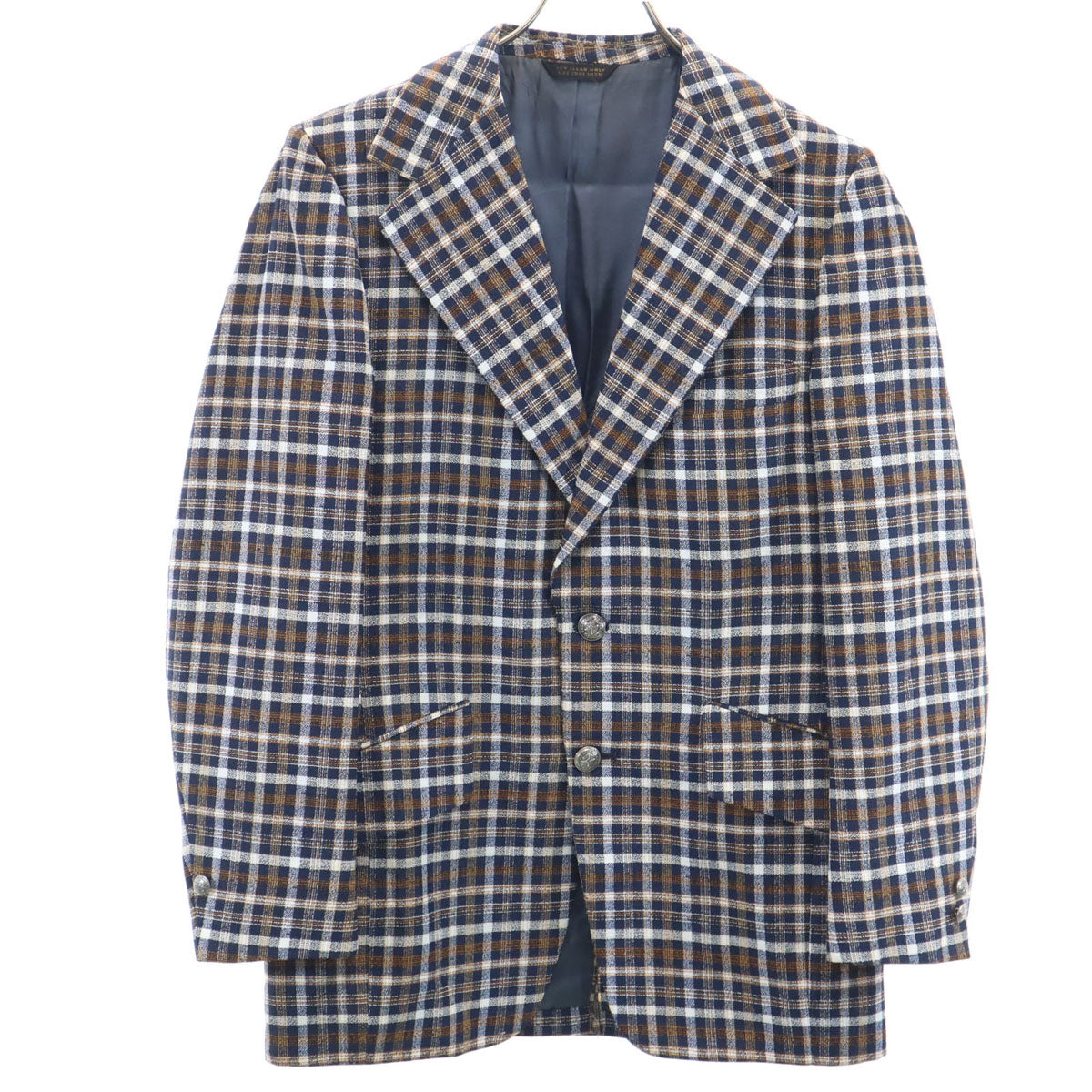 JC PENNEY ジェーシーペニー 80s ヴィンテージ ユニオンチケット チェック柄 テーラードジャケット ブラウン メンズ