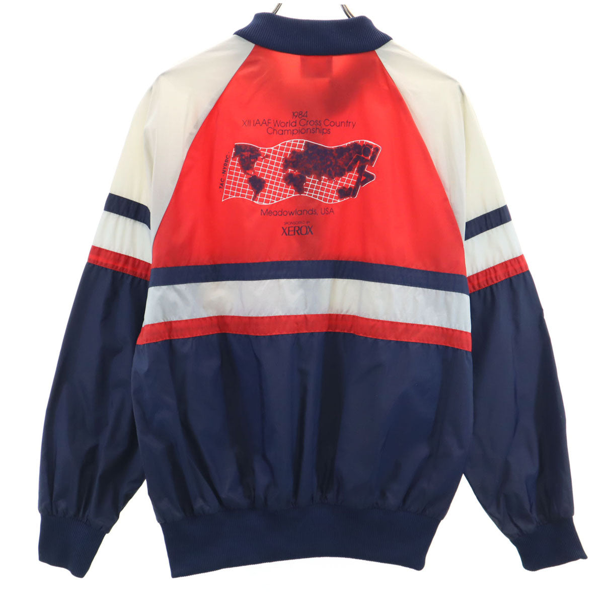 adidas アディダス 80s ヴィンテージ トレフォイルロゴ ナイロンジャケット M レッド 他 メンズ