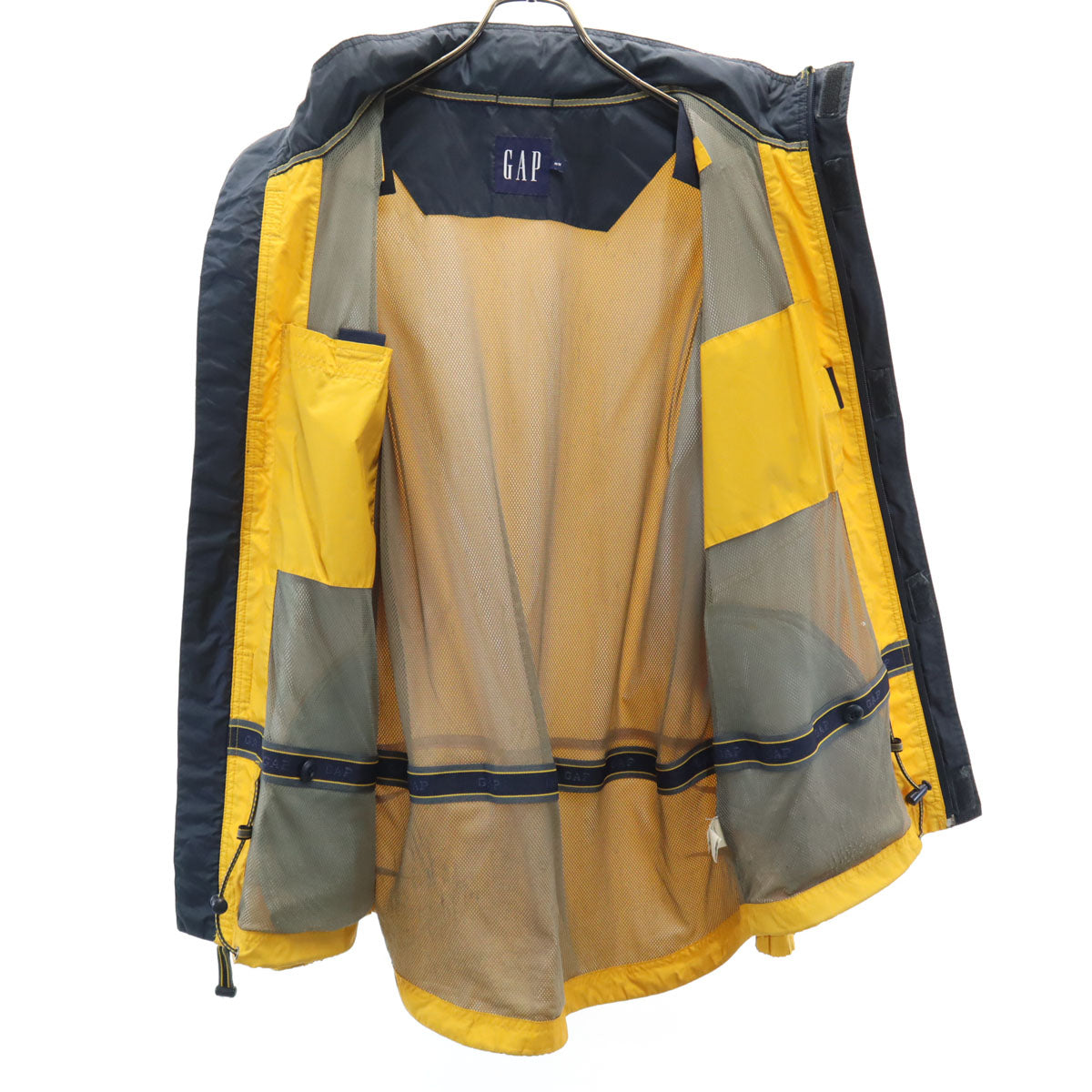 GAP ギャップ 2000年 オールド ナイロンジャケット M イエロー フード付き メンズ