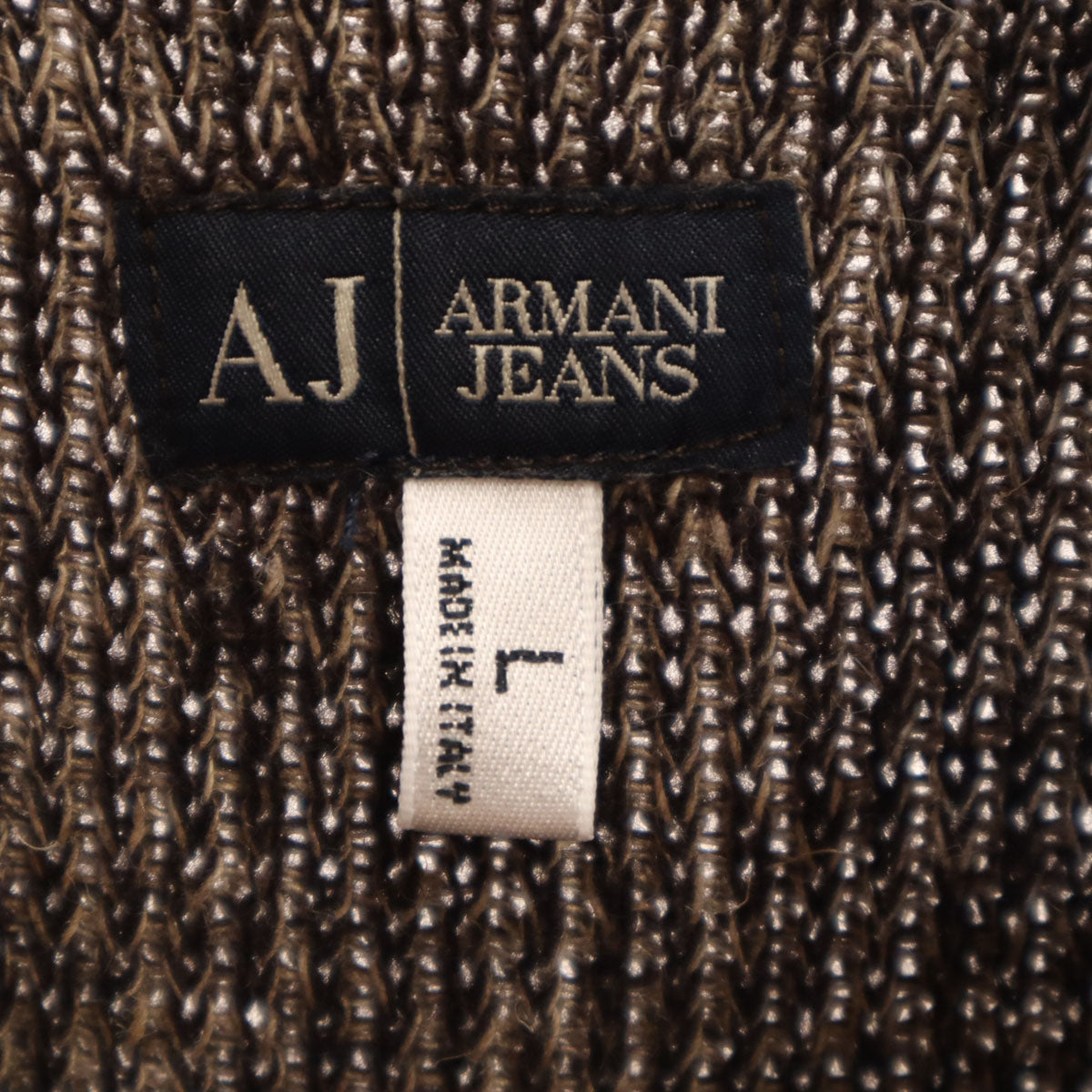 ARMANI JEANS アルマーニジーンズ イタリア製 長袖 セーター L ブラウン ニット メンズ