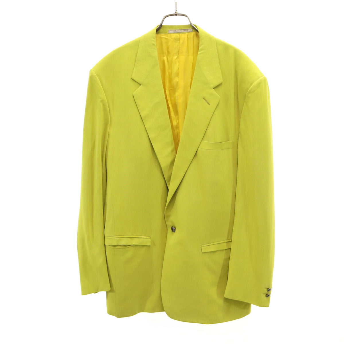 Gianni Versace ジャンニヴェルサーチ 80s 90s イタリア製 シルク テーラードジャケット 50 イエロー系 メンズ