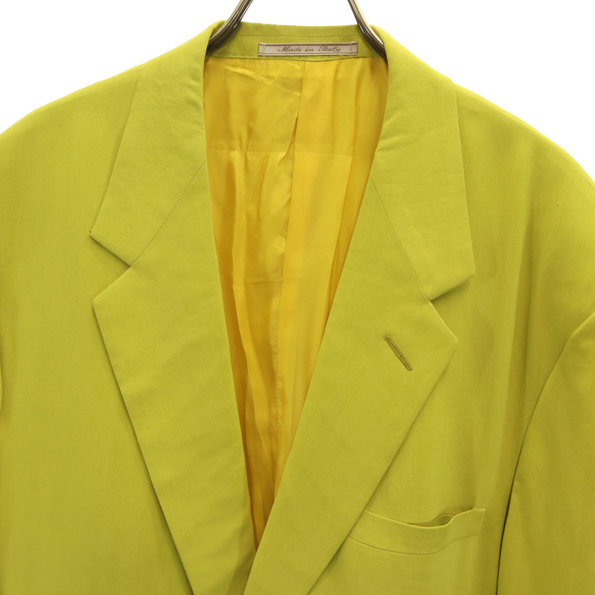 Gianni Versace ジャンニヴェルサーチ 80s 90s イタリア製 シルク テーラードジャケット 50 イエロー系 メンズ