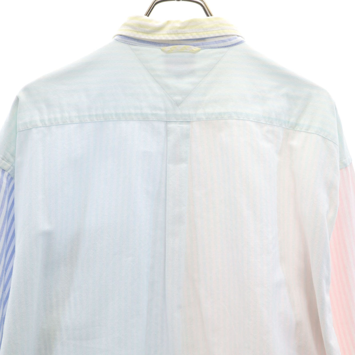 TOMMY HILFIGER トミーヒルフィガー 90s フラッグタグ オールド 長袖 ボタンダウンシャツ XL ピンク×ブルー メンズ