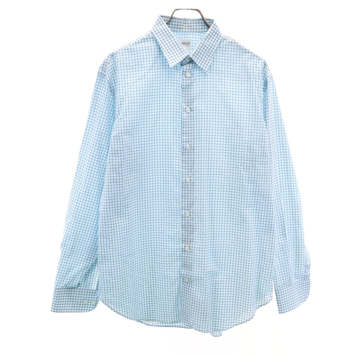 アルマーニ コレッツィオーネ 長袖 コットンシャツ 41 ブルー系 メンズ