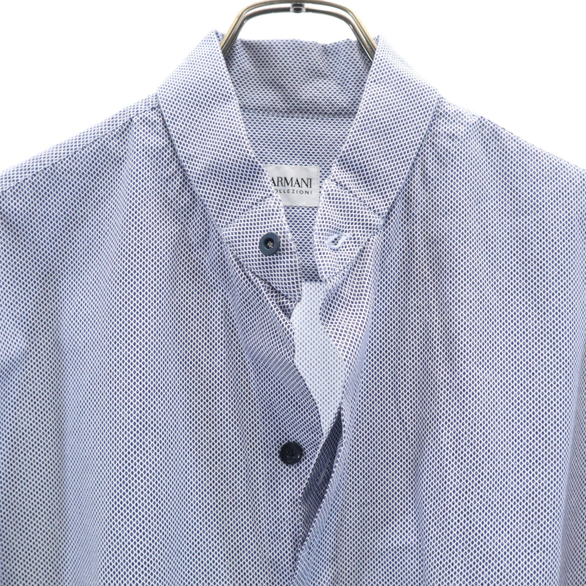 アルマーニ コレッツィオーネ 長袖 コットンシャツ L ブルー系 メンズ