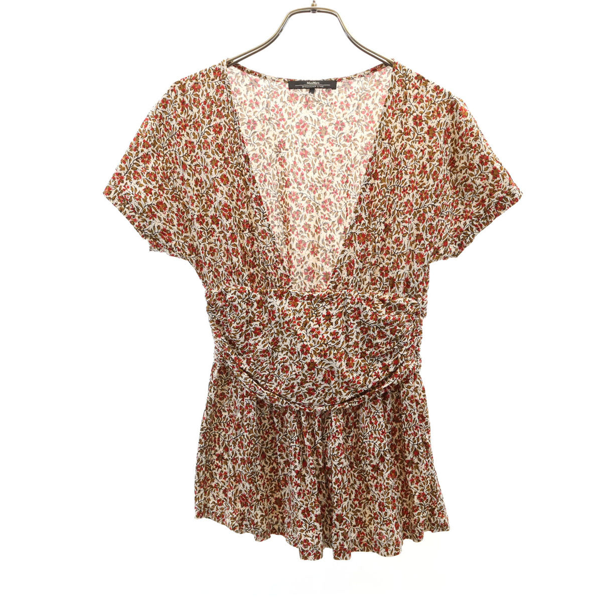 MAX MARA WEEK END LINE マックスマーラウィークエンドライン 花柄 フレンチスリーブ カットソー S ベージュ レディース