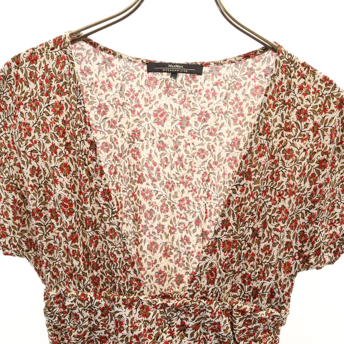 MAX MARA WEEK END LINE マックスマーラウィークエンドライン 花柄 フレンチスリーブ カットソー S ベージュ レディース