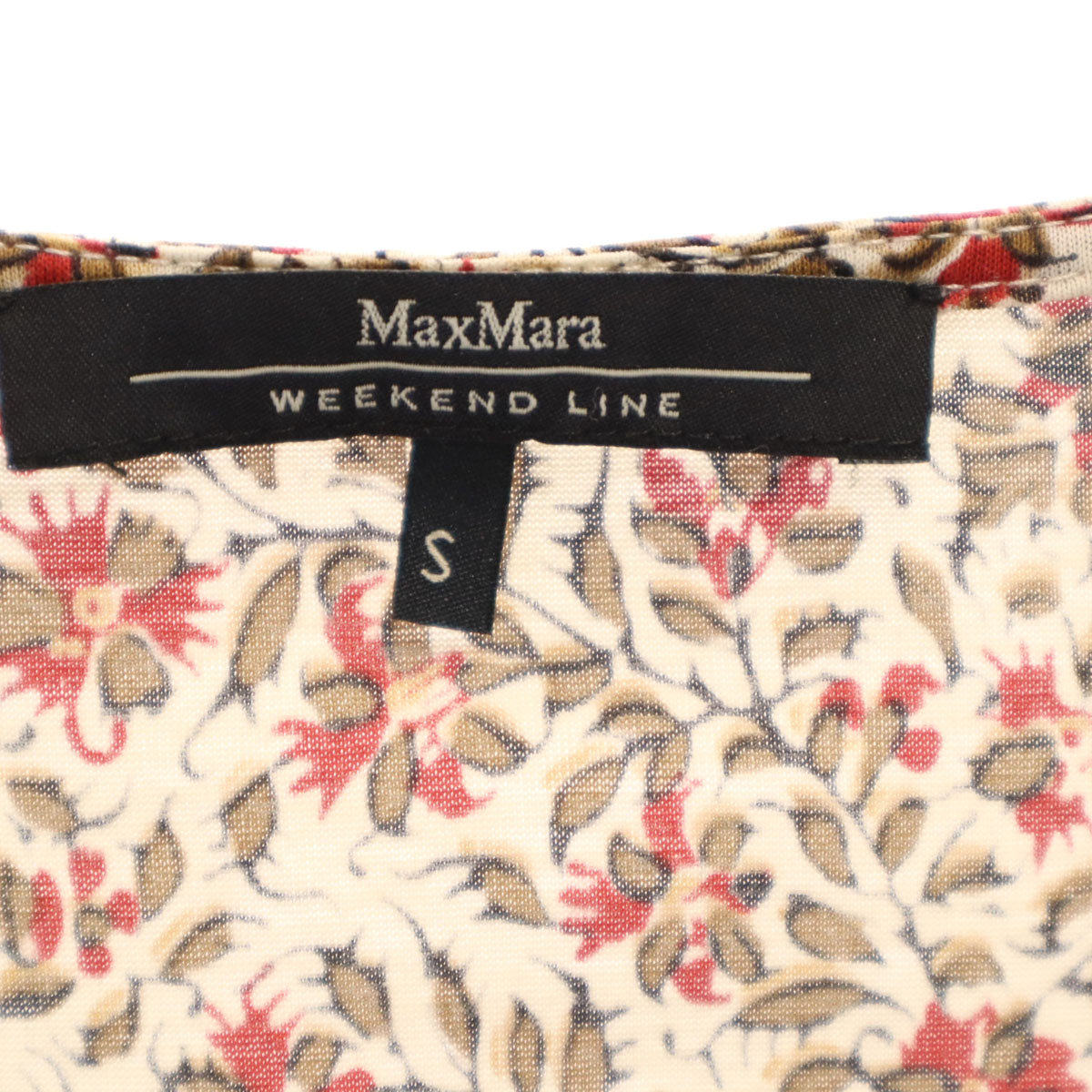MAX MARA WEEK END LINE マックスマーラウィークエンドライン 花柄 フレンチスリーブ カットソー S ベージュ レディース