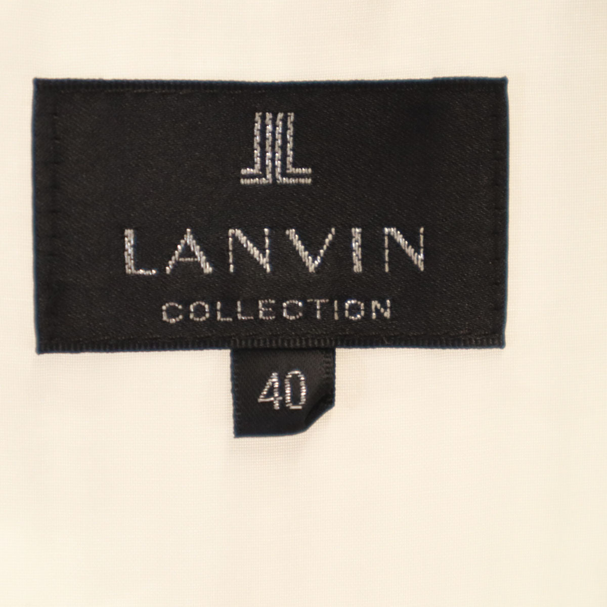 LANVIN COLLECTION ランバン コレクション チェック柄 フレンチスリーブ ワンピース 40 ホワイト レディース