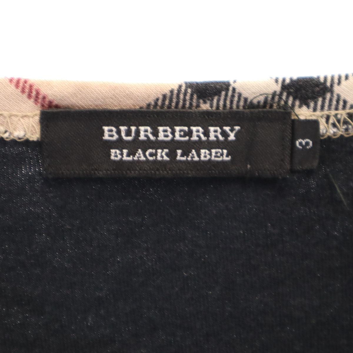 BURBERRY BLACK LABEL バーバリーブラックレーベル 日本製 半袖 リンガー Tシャツ 3 ブラック 三陽商会 レディース