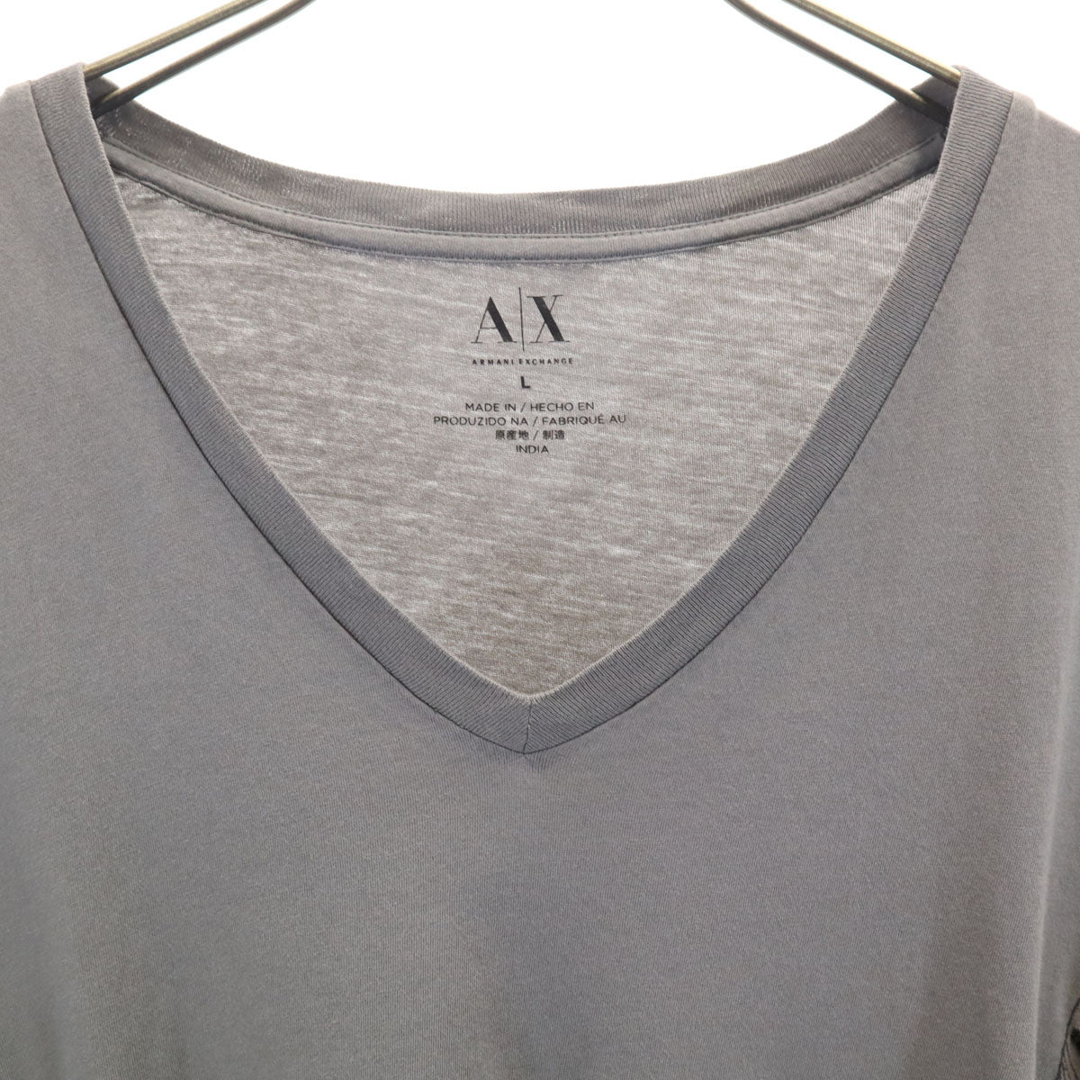 ARMANI EXCHANGE アルマーニエクスチェンジ 半袖 Vネック Tシャツ L グレー メンズ
