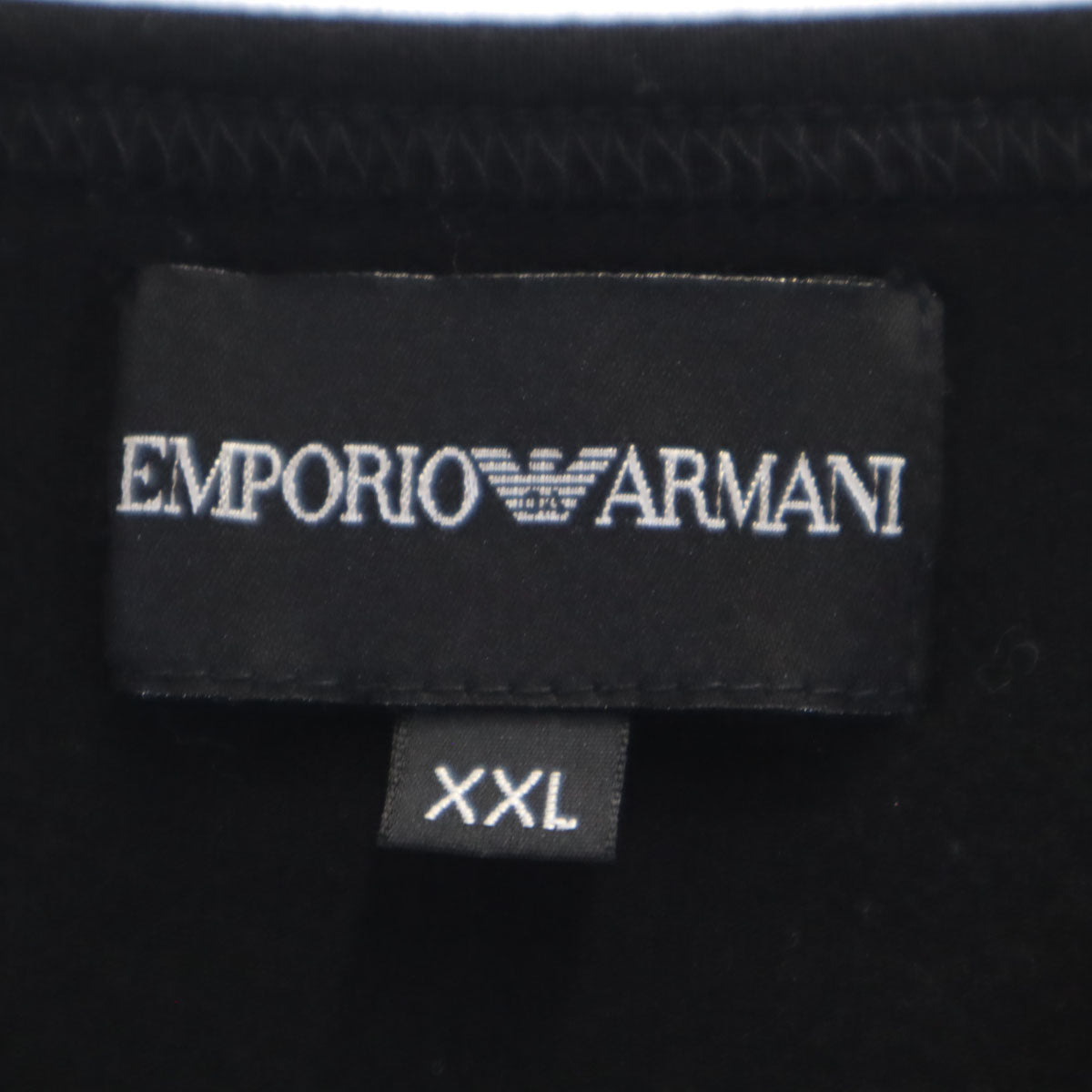 Emporio Armani エンポリオアルマーニ 日本製 半袖 Vネック Tシャツ XXL ブラック メンズ
