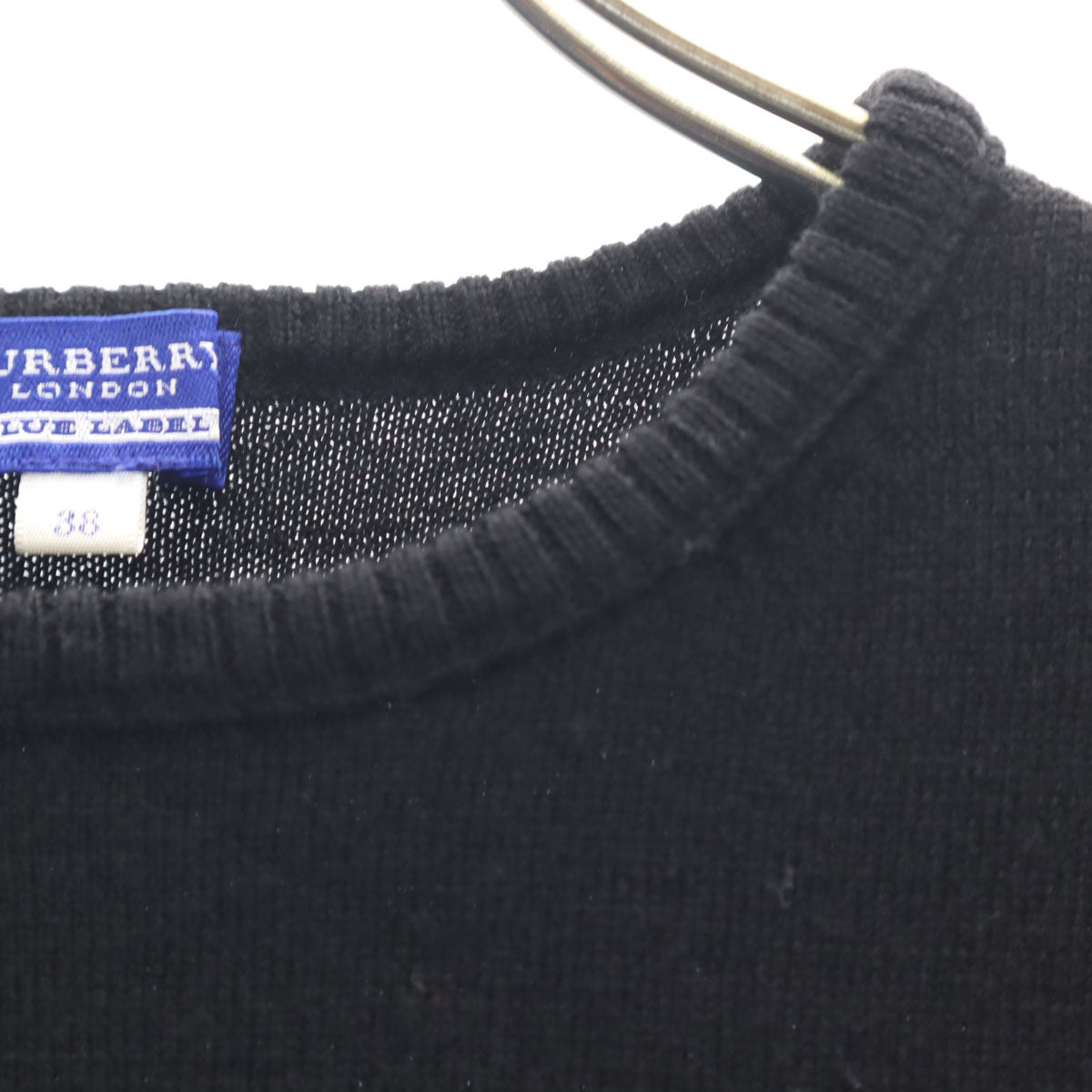 BURBERRY LONDON BLUE LABEL バーバリー ロンドン ブルーレーベル フレンチスリーブ ニット 38 ブラック 三陽商会 レディース